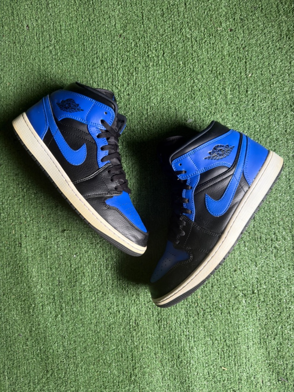 Nike Black and Royal Blue High-Top Sneakers